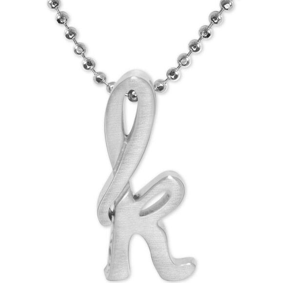 Alex Woo Sterling Silver ‘K’ Initial Pendant Necklace NY Designer Luxury Fashion - Picture 5 of 7